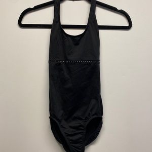 Womens rhinestones black leotard Small